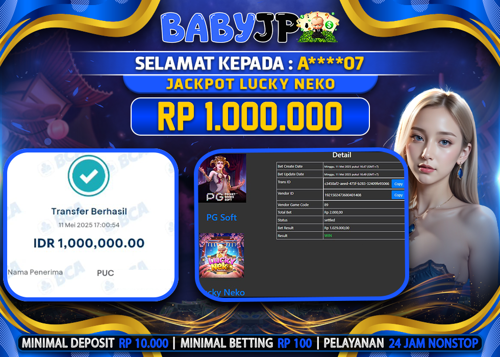 BABYJP JACKPOT LUCKY NEKO,-LUNAS